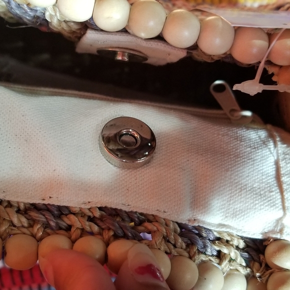 Nine West Multi Straw Spring Break Tote Handbag - Picture 4 of 6